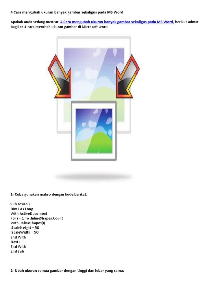 Menguasai Manajemen Gambar di Word: Panduan Lengkap Mengubah Ukuran Banyak Foto Sekaligus