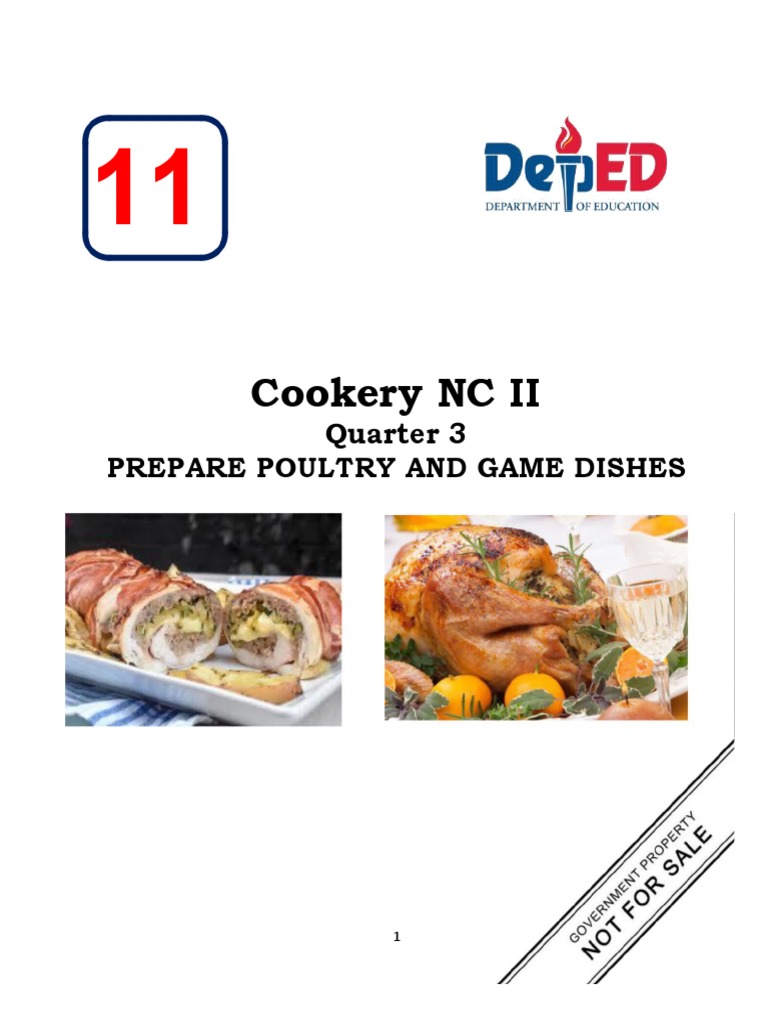 Cookery Prepare Poultry and Game Dishes PDF Poultry Refrigerator
