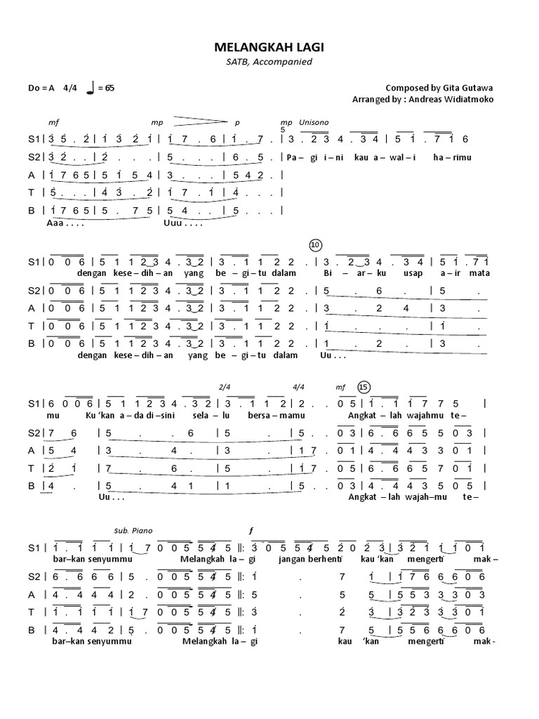Melangkah lagi satb ketikan pdf