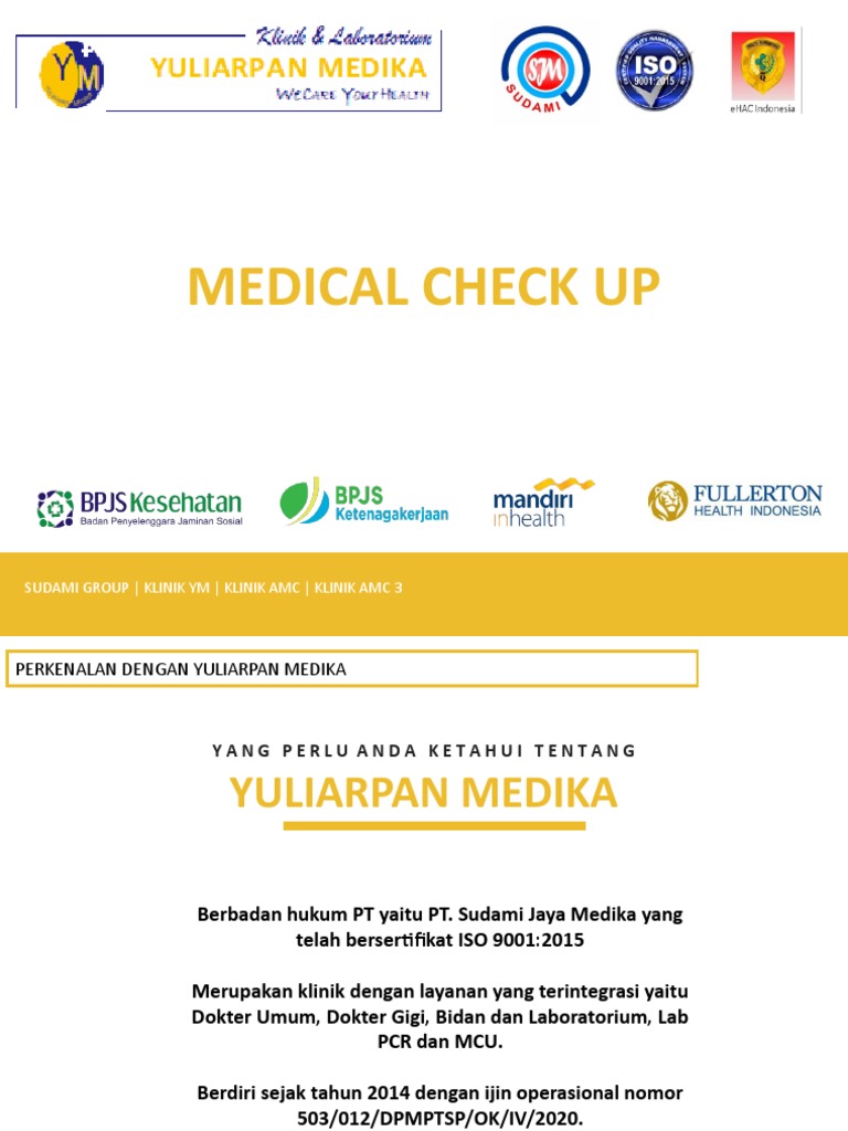 Panduan Medical Check Up Yuliarpan Medika | PDF | Sains & Matematika