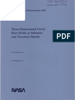 Three-Dimensional Cavity Flow Fields at Subsonic and Transonic Speeds