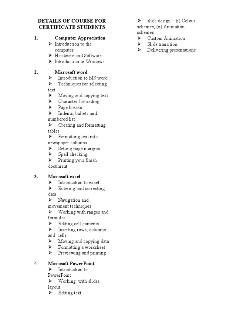 Course Outline | PDF