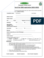 Registration Proforma Class X STD