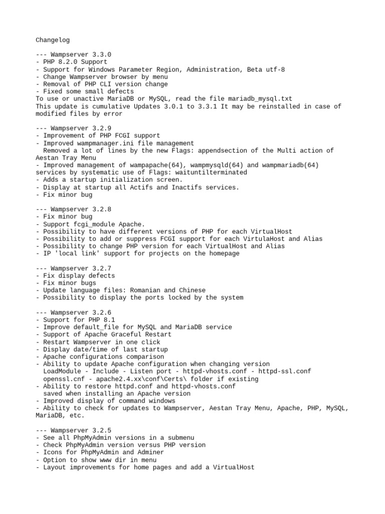 Changelog | PDF | Php | Command Line Interface