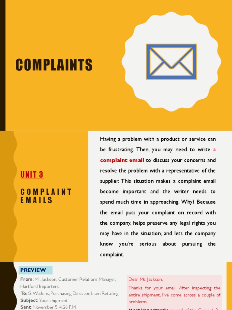 Writing Complaint Emails | PDF | Receipt