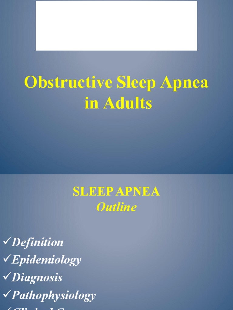 Obstructive Sleep Apnea An Overview Prof Siraj Wali Pdf Sleep