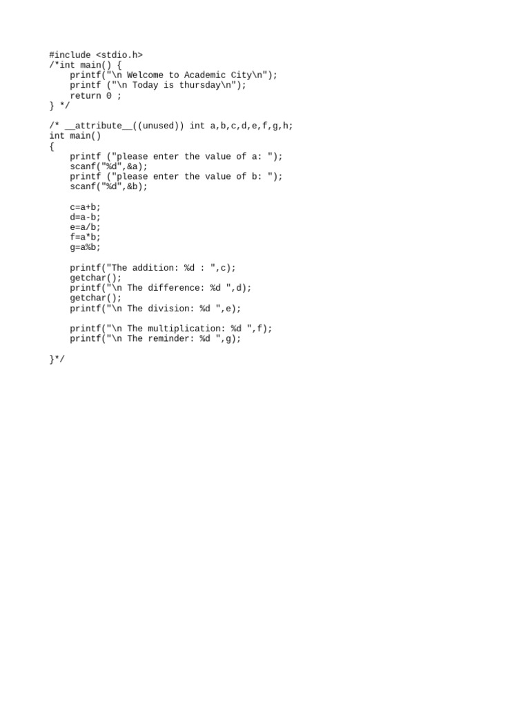 First Lesson Note_Programming in C | PDF