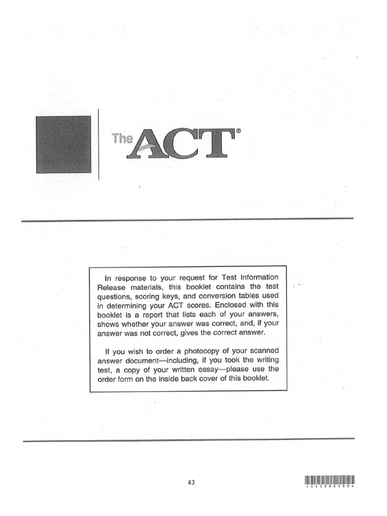 Act Practice Test 1 Do Not Distribute D PDF