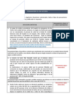 Nivel 1 Instrucción: Luego de Leer Las Siguientes Situaciones Contextuales, Indica El Tipo de Pensamiento