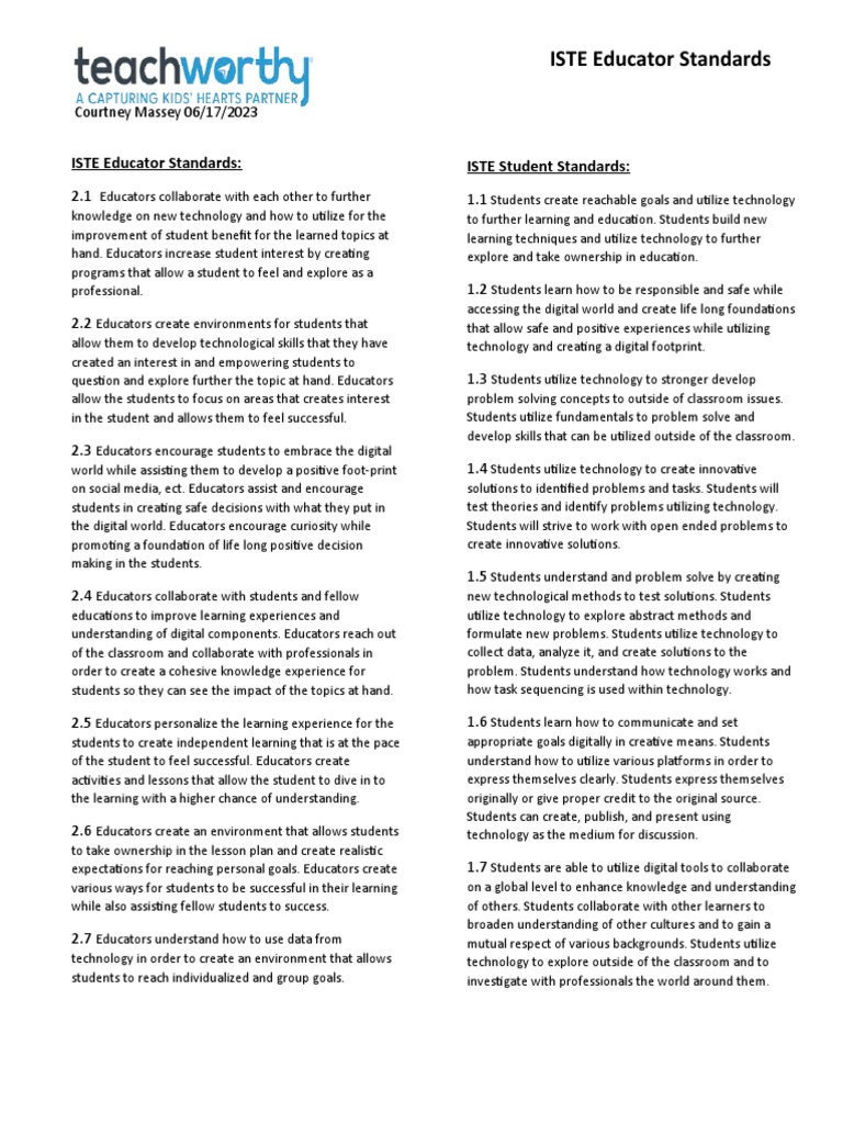 Educator Iste Standards-1 | PDF | Learning | Teachers