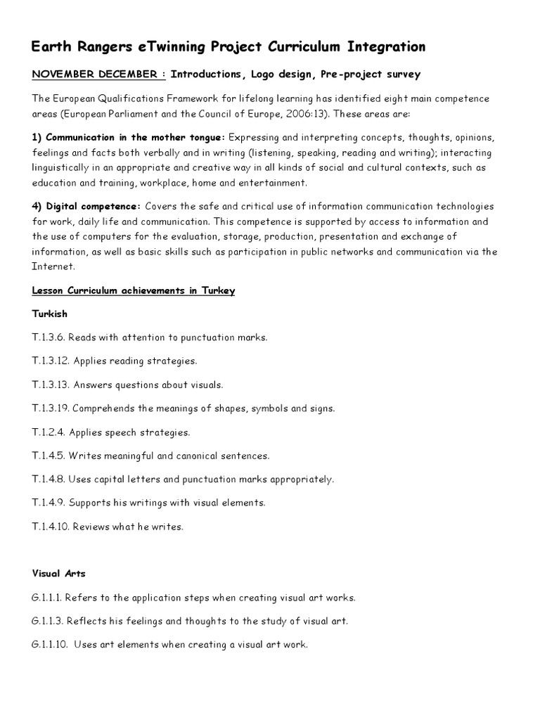 Earth Rangers eTwinning Curriculum Guide | PDF | Communication | Learning