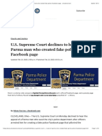 U.S. Supreme Court Declines To Hear Case of Parma Man Who Created Fake Police Facebook Page