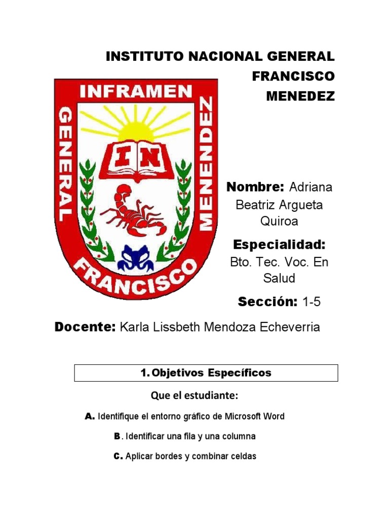 INFRAMEN USO DE LAS TABLAS | PDF | Ciencias de la Computación | Informática