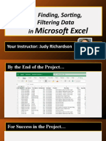 Finding Sorting Filtering in MS Excel