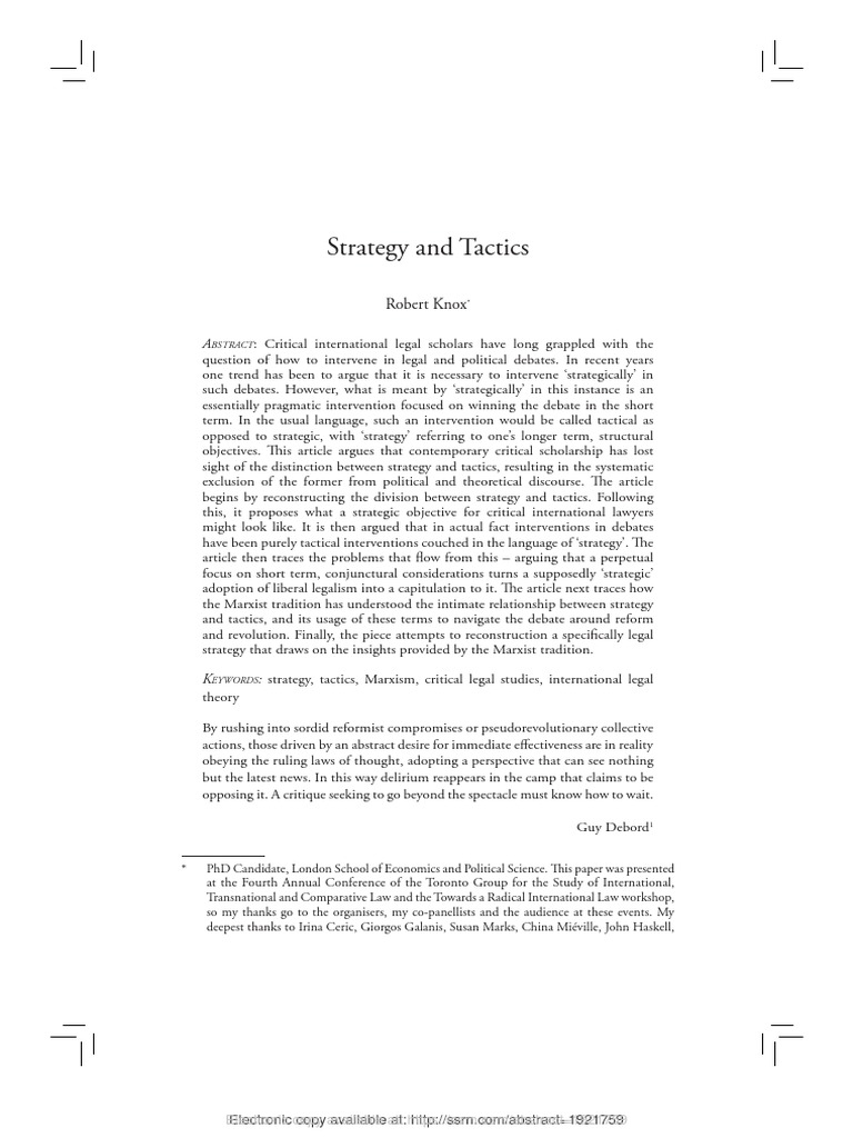 Strategy And Tactics Pdf Carl Von Clausewitz Theory