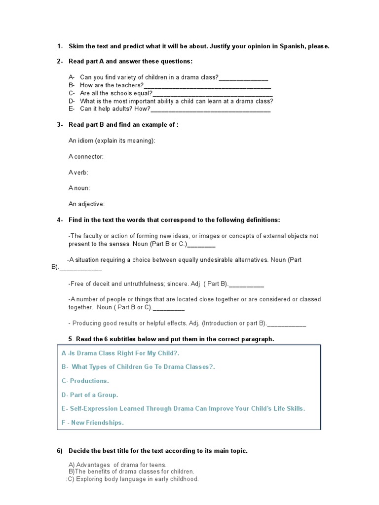 Drama+-+activities | PDF