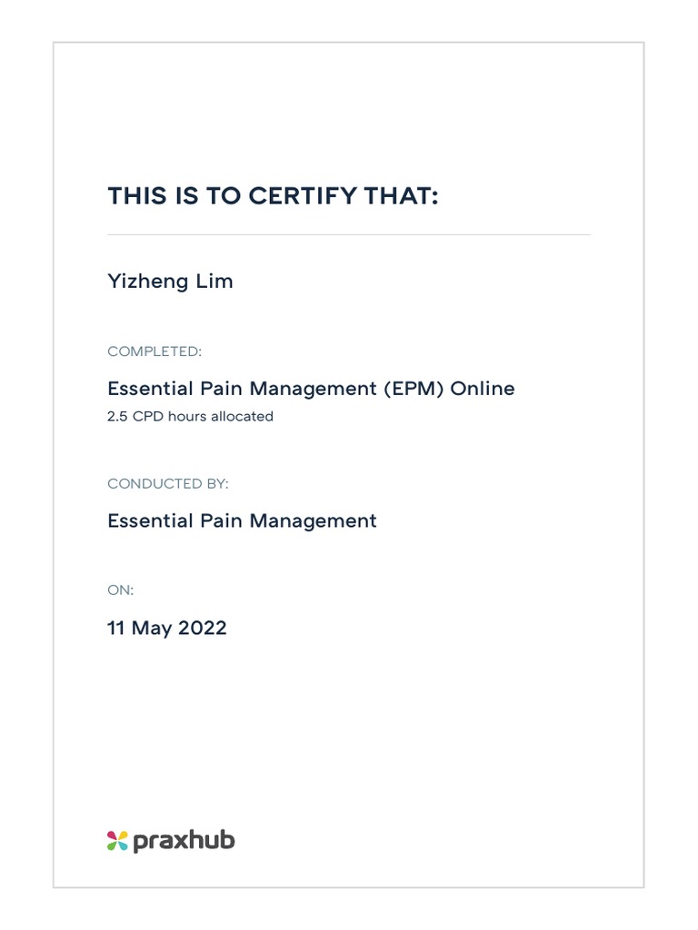 Essential Pain Management Certification | PDF