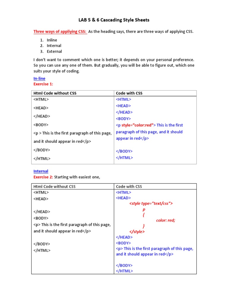 Lab 5 & 6 - CSS | PDF | Html Element | Html