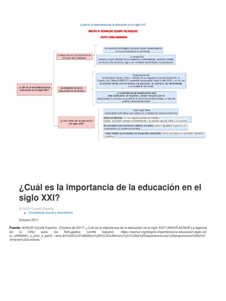 Importancia de la educación en el siglo XXI | PDF | Desarrollo sostenible