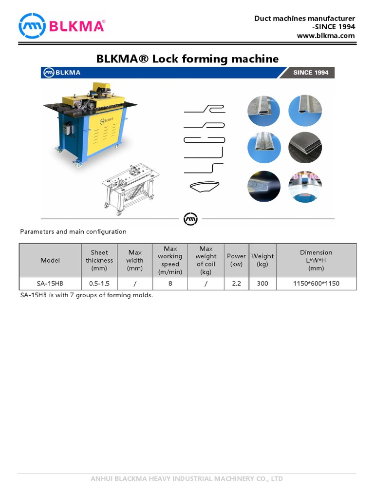 Technical Parameter of Duct Machines You Inquired 2023.4.24 | Download ...