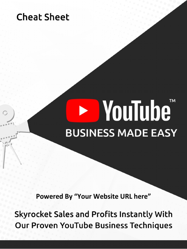 Youtube business cheat sheet pdf you tube promotion and