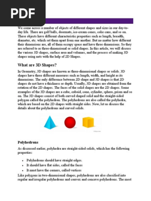 3D Shapes