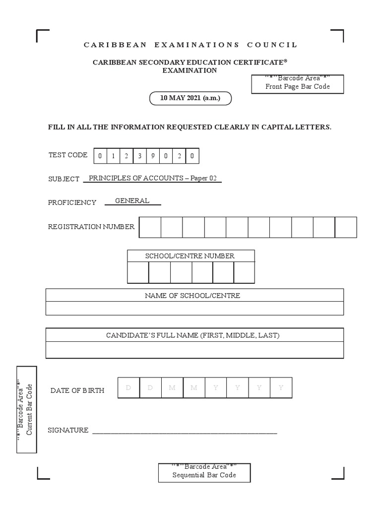 Csec Poa May 2021 P2 | PDF | Debits And Credits | Business