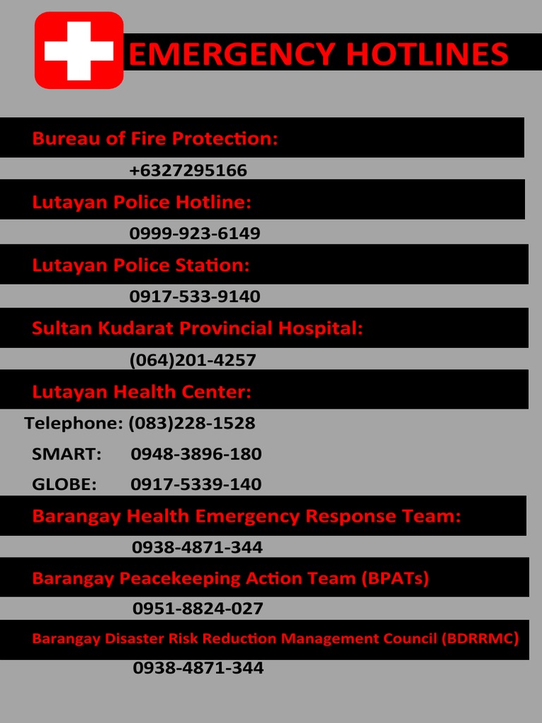 Emergency Hotlines | PDF