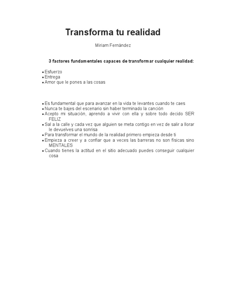 3 Claves para Transformar tu Vida | PDF