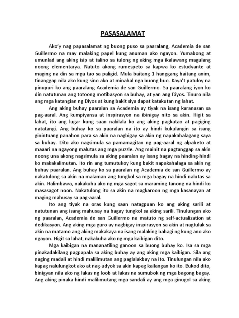 PASASALAMAT | PDF
