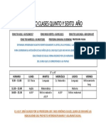 Horario Clases Quinto y Sexto Año