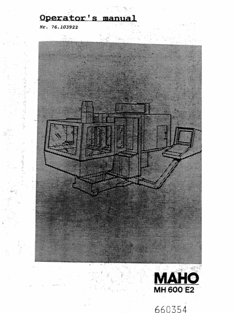 Maho MH600 E2 Operators Manual | PDF | Business | Computers