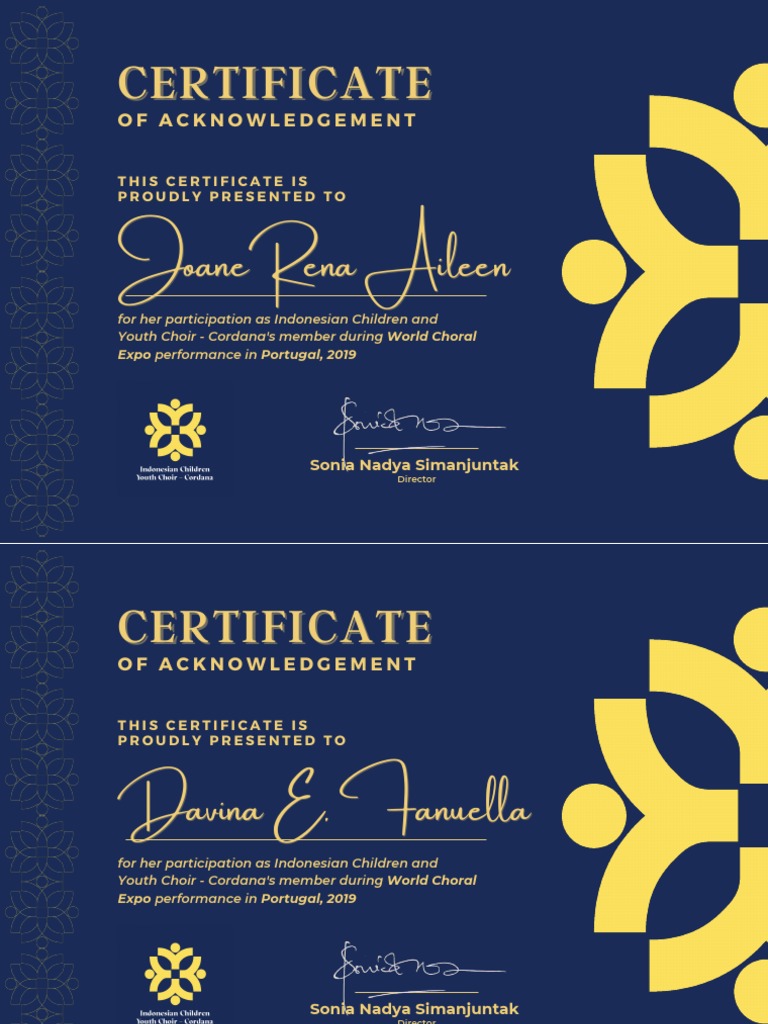 Certificate of Acknowledgement PDF