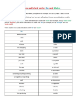 Collocations With Hot Verbs Do and Make. Worksheet