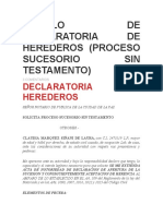 Modelo de Declaratoria de Herederos