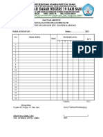 Daftar Absensi Ekskul