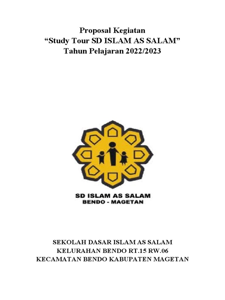 Proposal Study Tour SD Islam As Salam | PDF