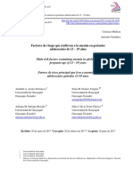 Factores de Riesgo Que Conllevan A La Anemia en Gestantes Adolescentes de 13 - 19 Años