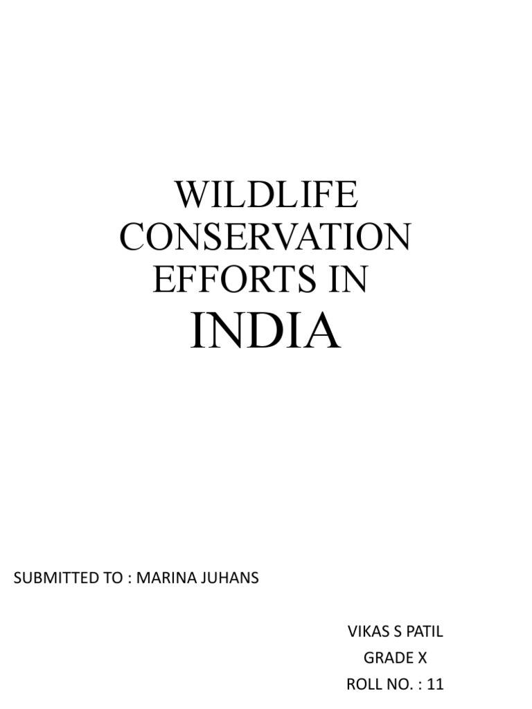 Wildlife Conservation Efforts in India | PDF | Biodiversity | Habitat ...