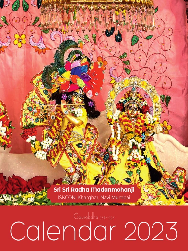 ISKCON Table Calendar 2023 7x8 in v0 PDF Vaishnavism Hindu Gods
