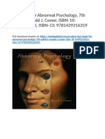 Test Bank For Abnormal Psychology 7th Edition Ronald J Comer Isbn 10 142921631x Isbn 13 9781429216319