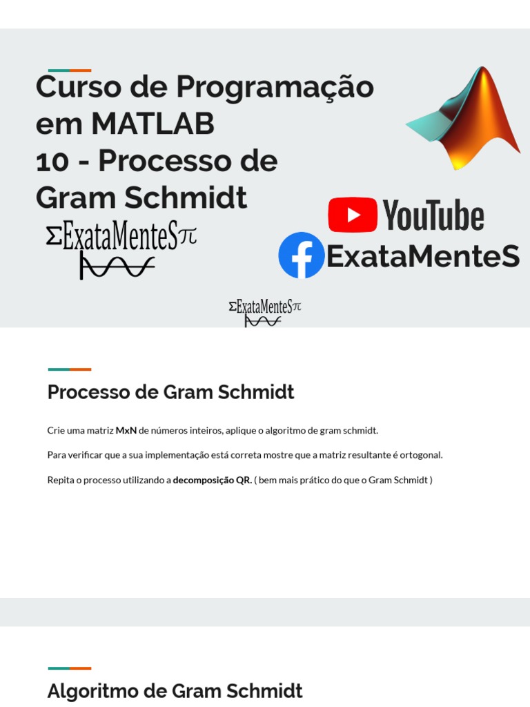 Gram Schmidt Algorithm Matlab