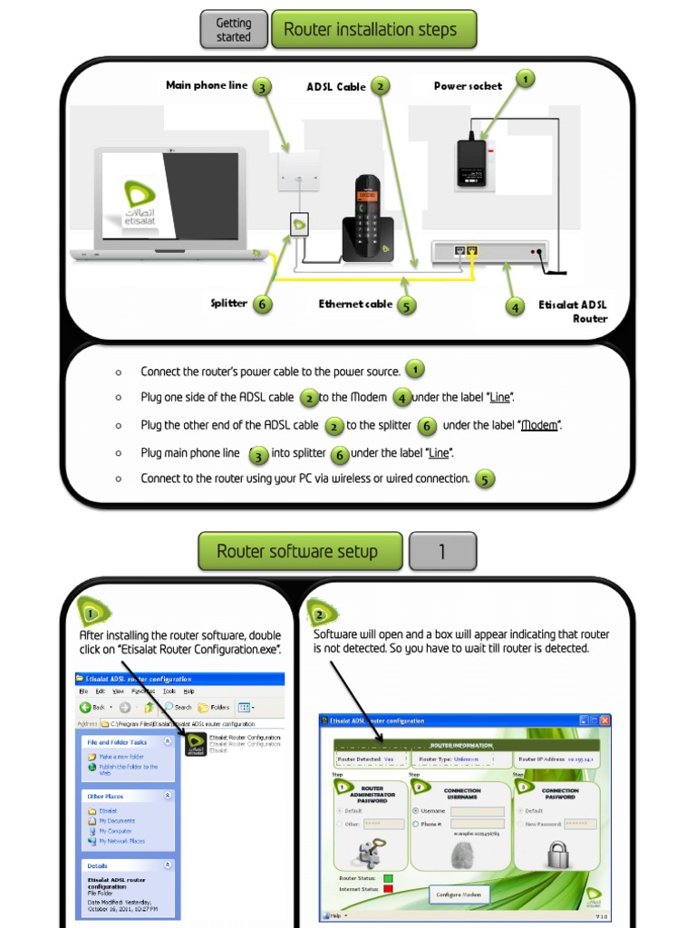 Etisalat Router Setup Guide | PDF | Modem | Router (Computing)