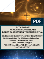 Tata Acara Ibadah 12 Desember 2021