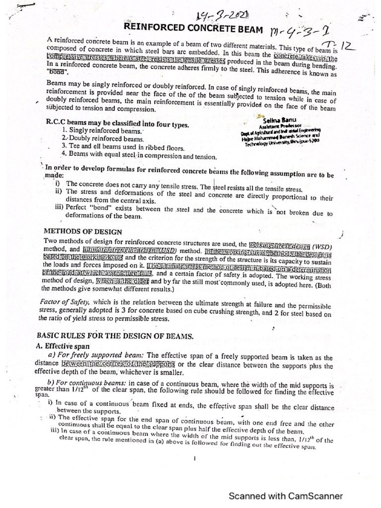 Reinforced Concrete Beam | PDF