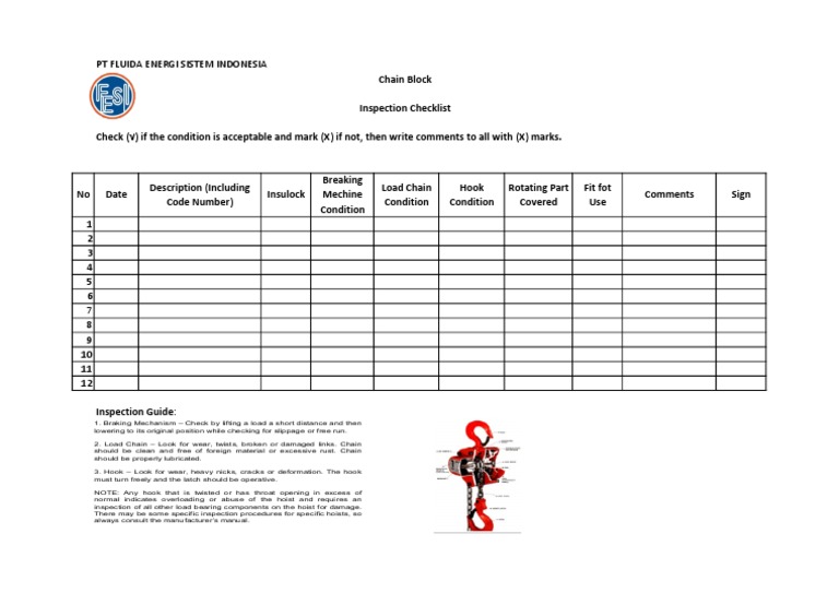 Checklist Chainblock PDF