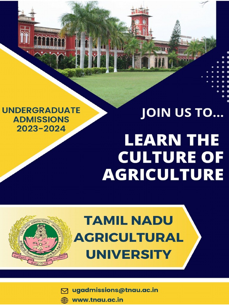 TNAU+UG+Final+Brochure 2023 PDF University And College Admission