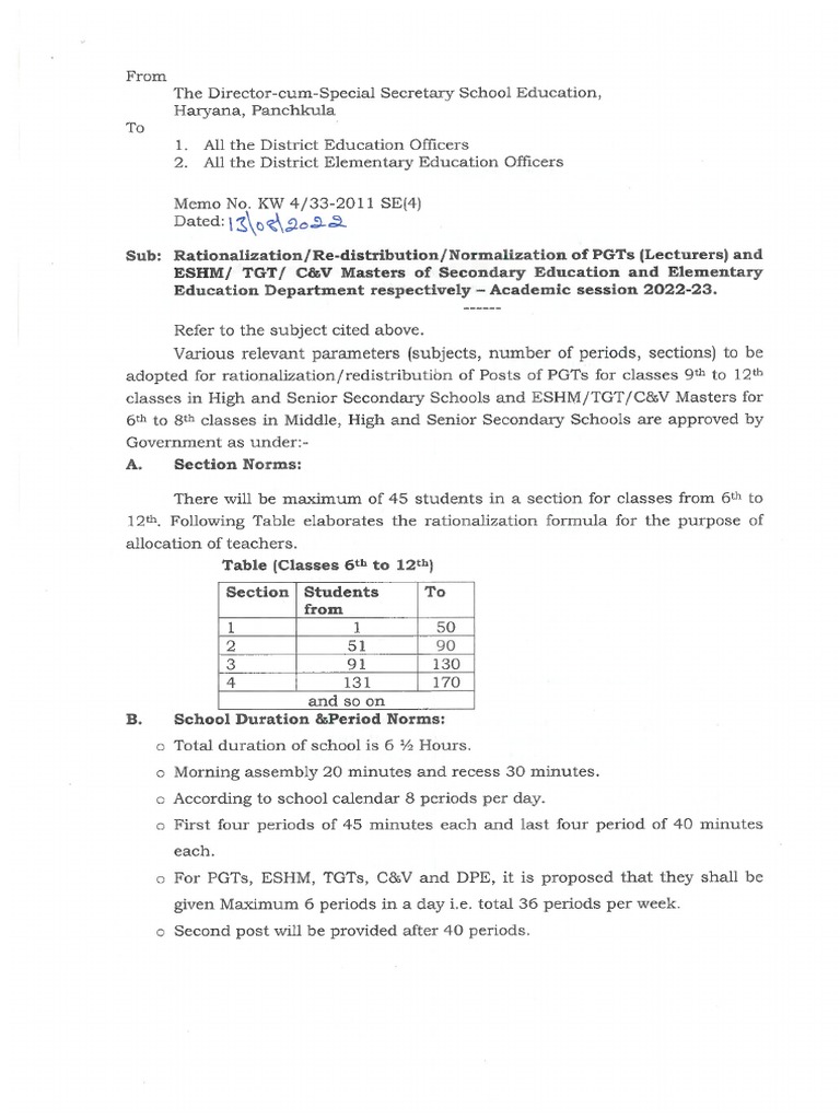Rationalization Formula For Calculation of Posts | PDF