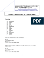 Test Bank For Fundamentals of Biochemistry Life at The Molecular Level 5th Edition by Voet