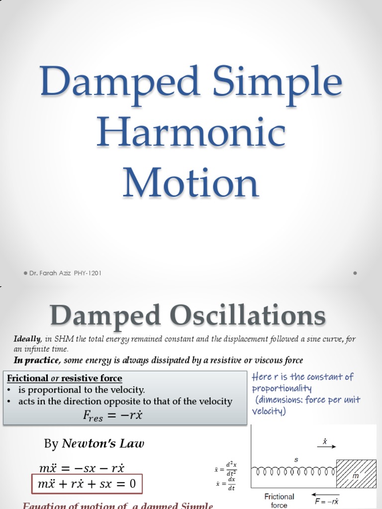 Damped SHM PDF Damping Oscillation